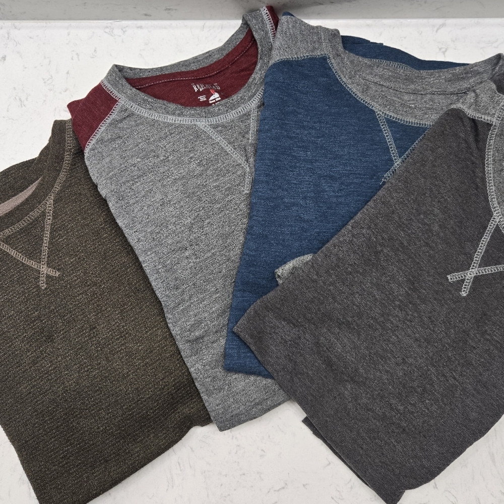 4 Redhead Brand Mens LARGE, jersey type, 3 Long  Sleeve Tee. 1 Thick Thermal
